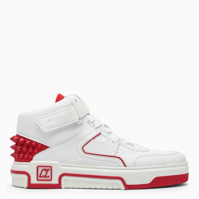 Shop Christian Louboutin White/red Astroloubi Mid Sneakers Men