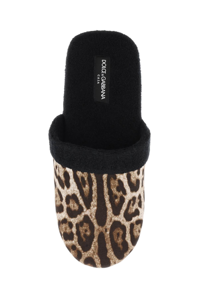 Shop Dolce & Gabbana 'leopardo' Terry Slippers Women In Multicolor