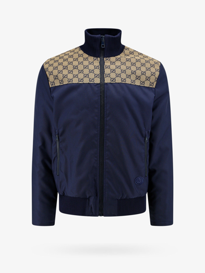 Shop Gucci Man Jacket Man Blue Jackets