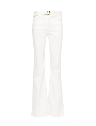 Shop Pinko Jeans In Bianco Seta