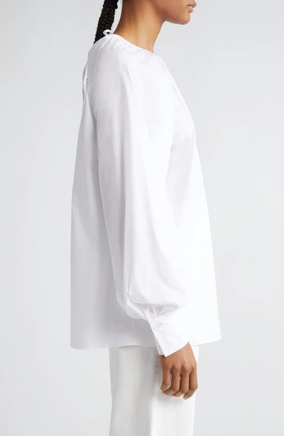 Eleventy Gathered Neck Top In White