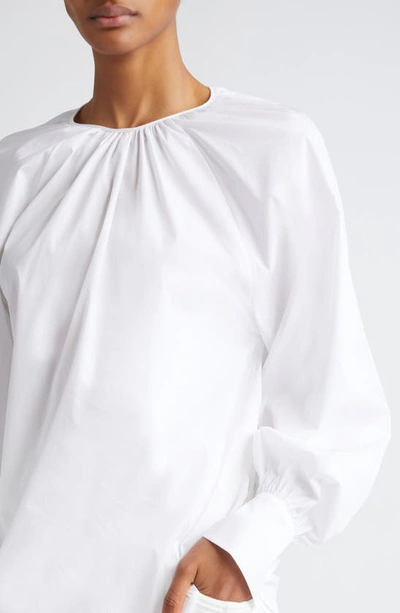 Shop Eleventy Gathered Neck Top In White