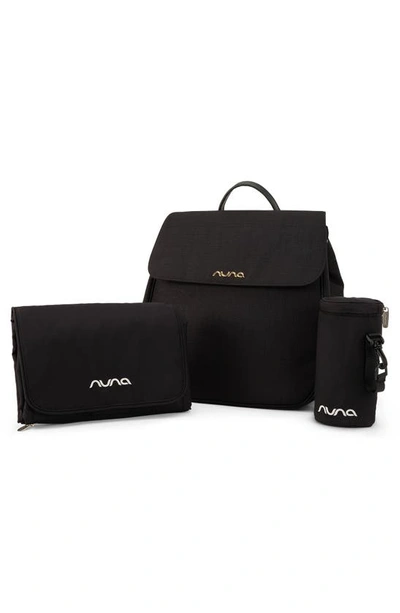 Shop Nuna Diaper Changing Backpack & Insulated Bottle Case In Caviar