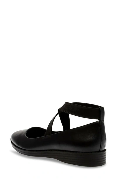 Shop Anne Klein Sasha Ankle Strap Flat In Black Leather