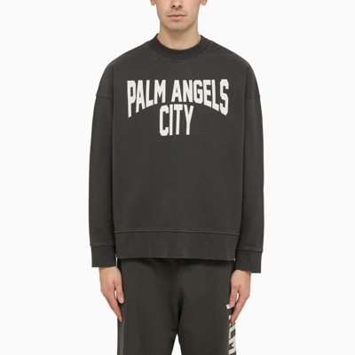 Shop Palm Angels Pa City Grey Delavã¨ T-shirt Men In Gray