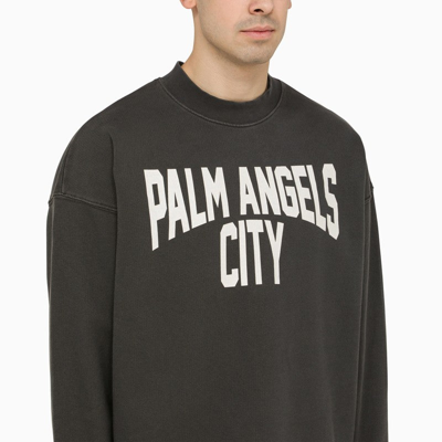 Shop Palm Angels Pa City Grey Delavè T-shirt Men In Gray