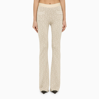 Shop Palm Angels Viscose Trousers With Logo Women In White