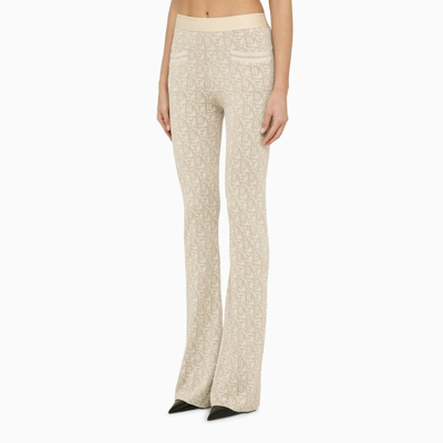 Shop Palm Angels Viscose Trousers With Logo Women In White