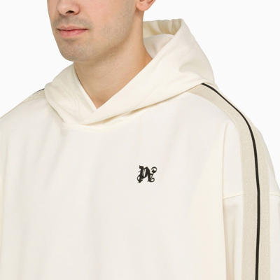 Shop Palm Angels White Monogram Sweatshirt Hoodie Men