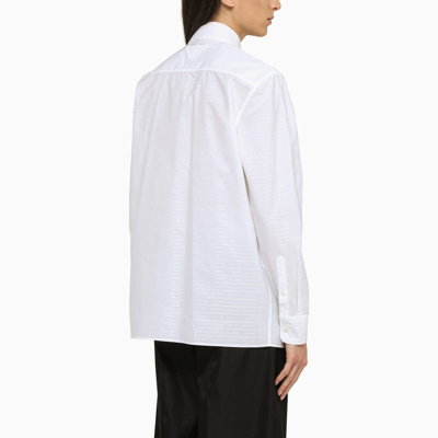 Shop Prada White Jacquard Shirt Women
