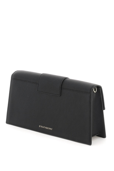 Shop Strathberry 'mini Crescent' Leather Bag Women In Black