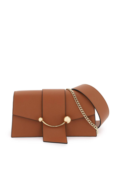 Shop Strathberry 'mini Crescent' Shoulder Bag Women In Brown