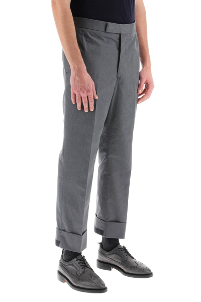 Shop Thom Browne Cropped Tailoring Pants Men In Gray
