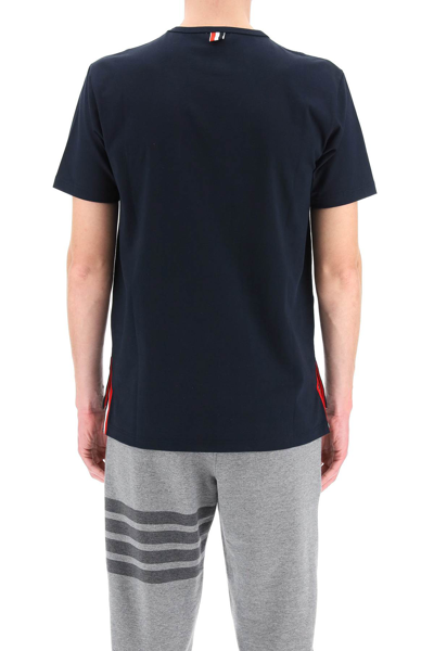 Shop Thom Browne T-shirt With Chest Pocket Men In Blue