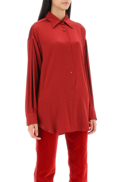 Shop Tom Ford Stretch Silk Satin Shirt Women In Red