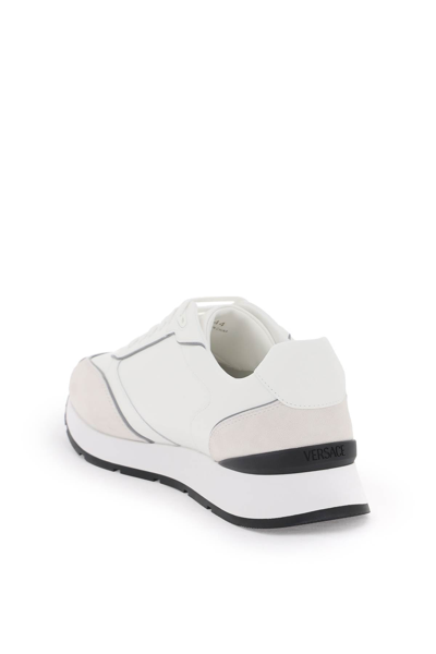Shop Versace Milano Runner Sneakers Men In White