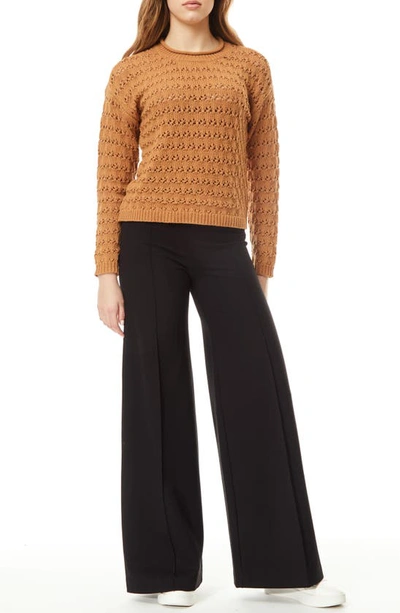 Shop By Design Avery Open Stitch Crop Pullover Sweater In Camel