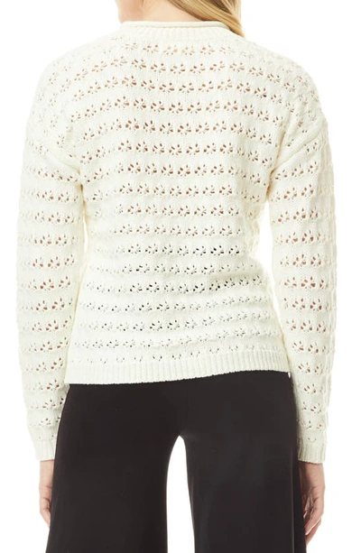 Shop By Design Avery Open Stitch Crop Pullover Sweater In Gardenia