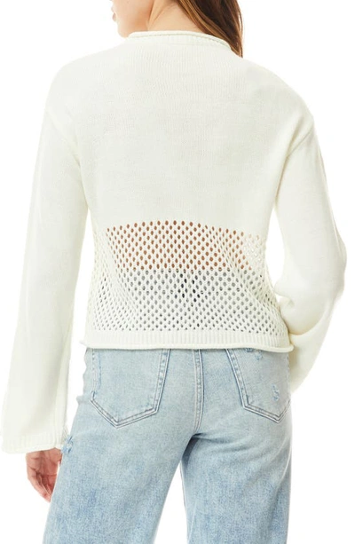 Shop Love By Design Apollo Open Knit Hem Crop Sweater In Gardenia