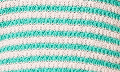Shop Love By Design Ida Crochet Stripe Knit Top In Pink Green Combo