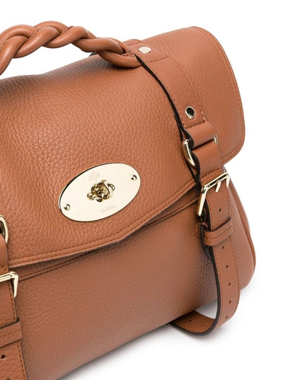 Shop Mulberry Alexa Heavy Brown Leather  Crossbody Bag  Woman