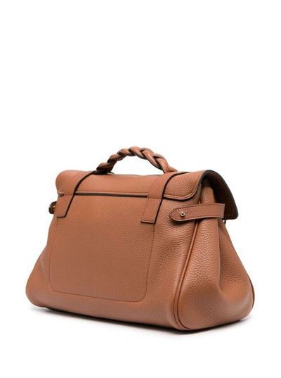 Shop Mulberry Alexa Heavy Brown Leather  Crossbody Bag  Woman