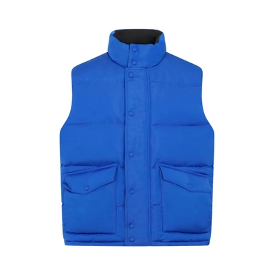 Shop Alexander Mcqueen Padded Vest Jacket In Blue