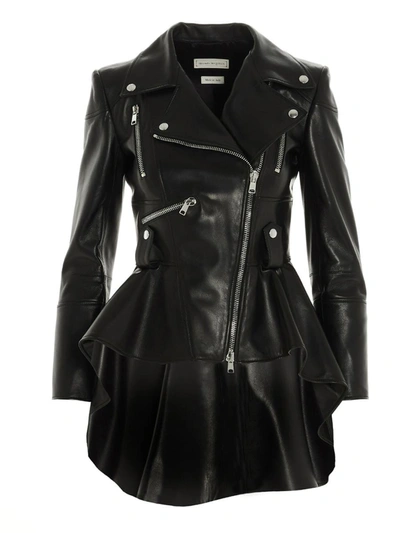 Shop Alexander Mcqueen Peplum Jacket In Black