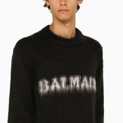 Shop Balmain Crew-neck Jumper In Black
