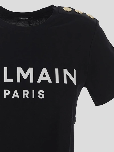 Shop Balmain T-shirt In Noirblanc