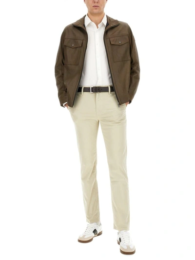 Shop Hugo Boss Boss Jacket With Collar In Brown