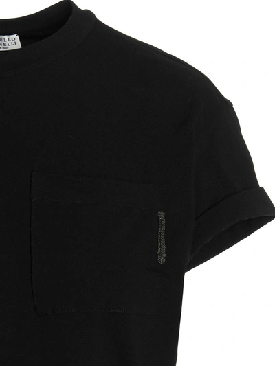 Shop Brunello Cucinelli Chest Pockt Crewneck T-shirt In Black