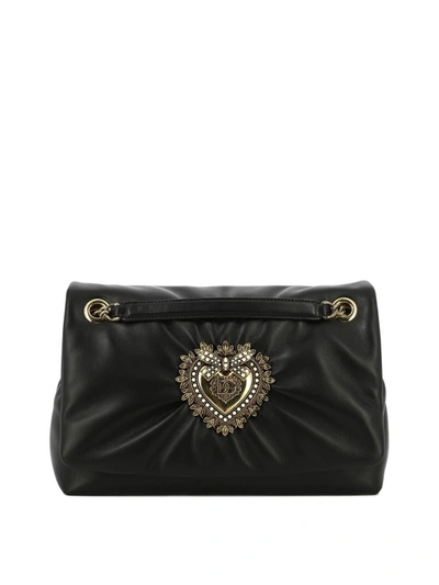 Shop Dolce & Gabbana "devotion" Shoulder Bag In Black