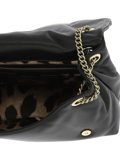 Shop Dolce & Gabbana "devotion" Shoulder Bag In Black