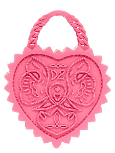Shop Dsquared2 'open Your Heart' Handbag In Pink