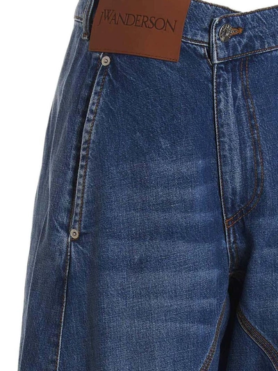 Shop Jw Anderson J.w. Anderson Embroidered Logo Jeans In Blue