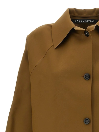Shop Kassl Editions 'original Below Rubber' Trench Coat In Brown