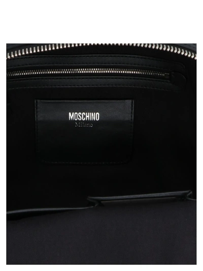 Shop Moschino Logo Backpack In Black
