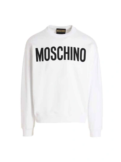 Shop Moschino Maxi Logo Sweatshirt In White