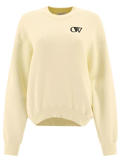 Shop Off-white "flock Ow" Sweatshirt In Beige