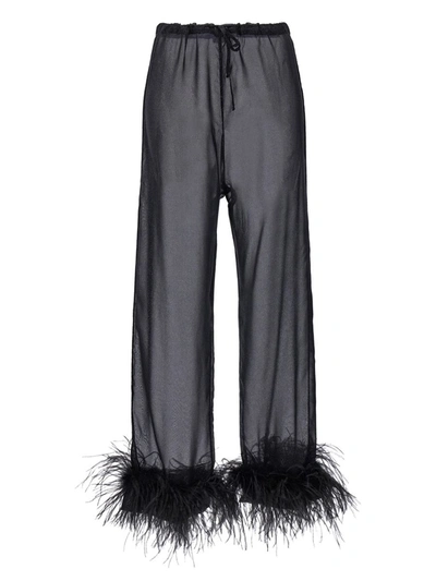 Shop Oseree Oséree 'plumage' Trousers In Black