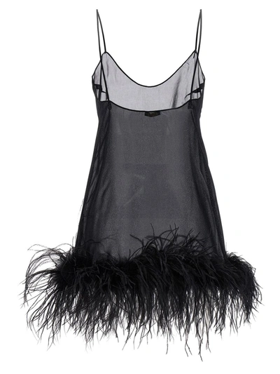 Shop Oseree Oséree 'plumage Babydoll' Dress In Black