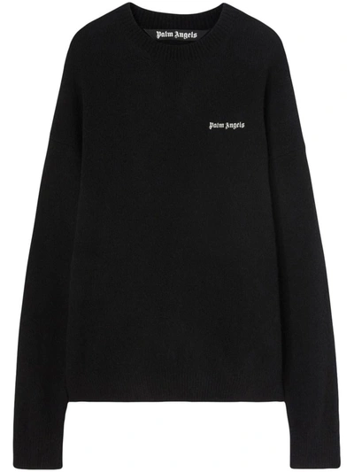Shop Palm Angels Basic Logo Sweater In Black