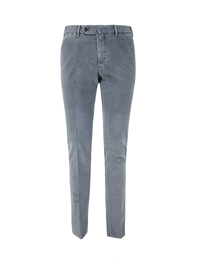 Shop Pt01 Flat Front Trousers With Diagonal Pockets Clothing In Blue
