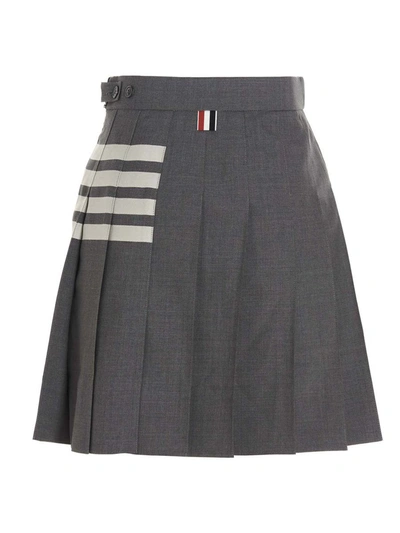 Shop Thom Browne '4 Bar' Skirt In Gray