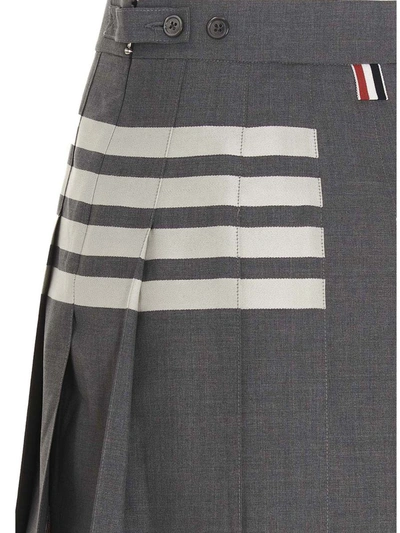 Shop Thom Browne '4 Bar' Skirt In Gray