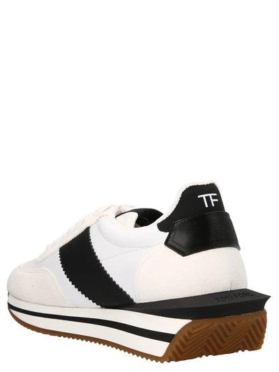 Shop Tom Ford Logo Leather Sneakers In Multicolor