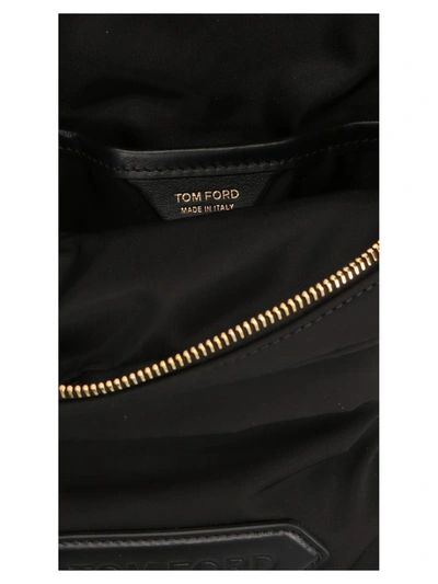 Shop Tom Ford Logo Nylon Crossbody Bag In Black