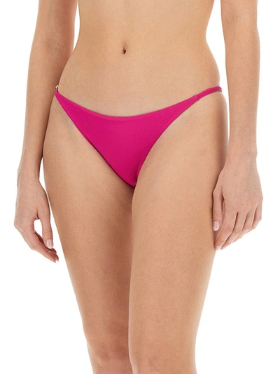 Shop Versace "medusa '95" Bikini Bottom In Fuchsia