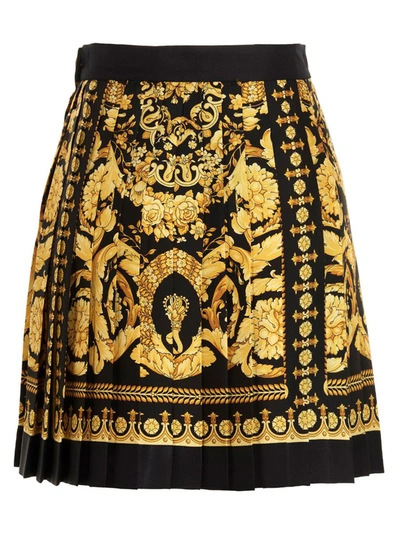 Shop Versace 'barocco' Short Skirt In Multicolor